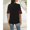 thumbnail image 4 of Grosy Womens Plus Size Tops Short Sleeve V Neck Shirts Tunic Casual Floral Embroidered Loose Summer Fall Blouses Mexican Peasant Cotton Rayon Shirts-073/Black/M, 4 of 8