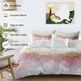 thumbnail image 3 of Abstract Street Art Duvet Cover Set Twin Size, Pink Gold Geometric Style 4 Piece Soft Microfiber Bedding Set with 1 Duvet Cover, 1 Flat Sheet, 2 Pillowcases, 3 of 9