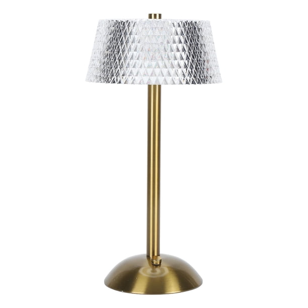 Lámpara De Escritorio Táctil Recargable, Elegante Lámpara De Mesa De Cristal Inalámbrica Con Pilas, Móvil, 3 Cambios De Color Para Mesa De Comedor