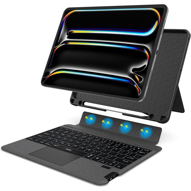 Funda para tablet WIWU para iPad 9/8/7.ª gen con teclado y trackpad, 10,5"