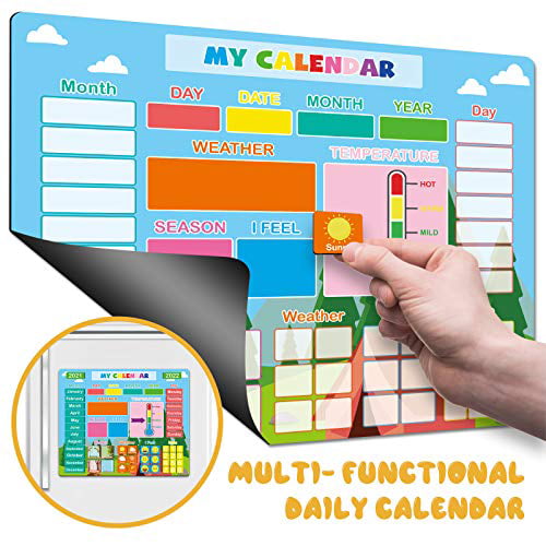 Small Magnetic Set Fun daily educational activity My Calendar Blue 