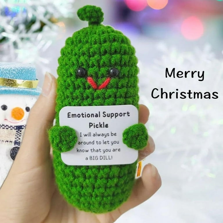 Adorable Pickled Cucumber Toy Handwoven Pickle Knitting Doll