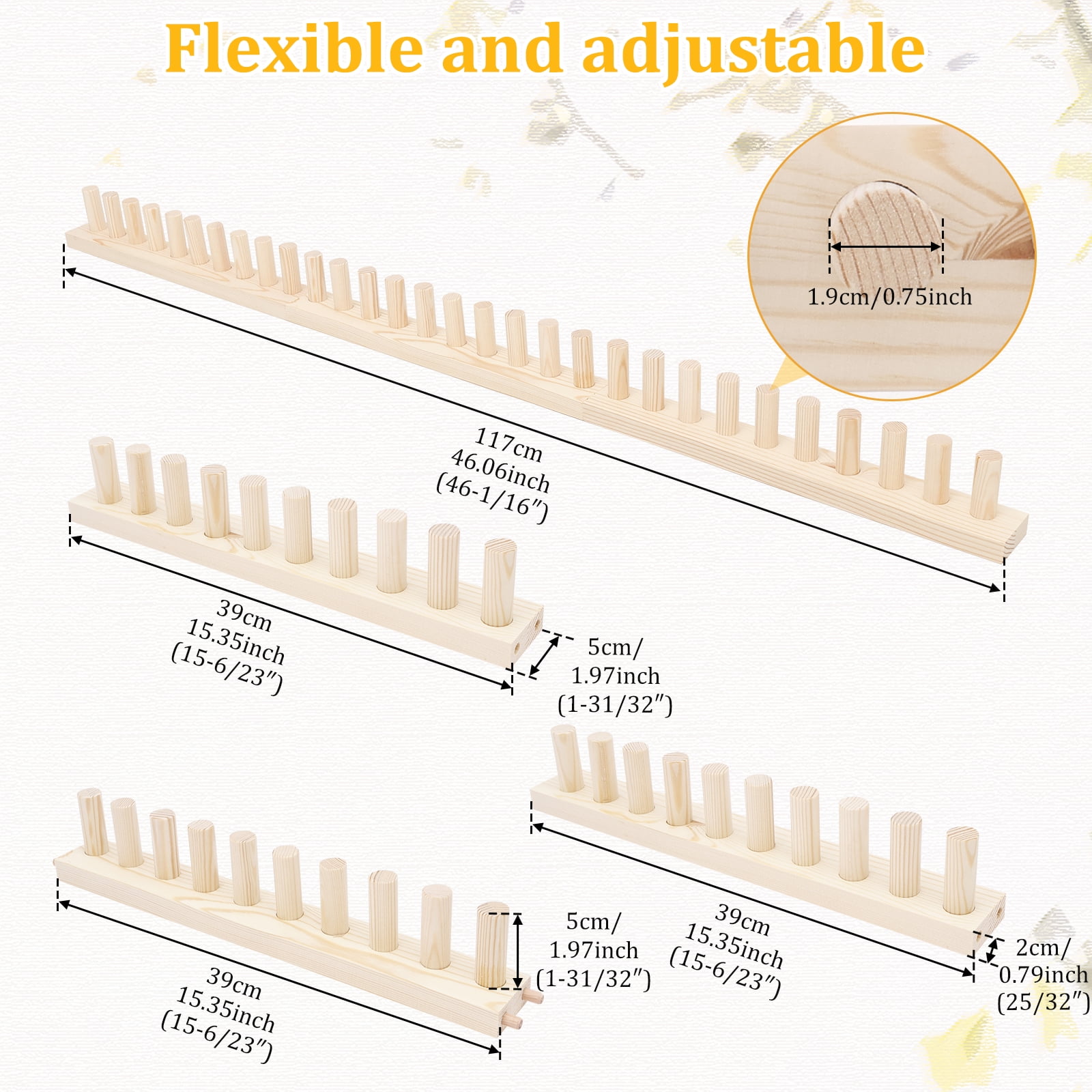 46" Chunky Knitting Loom Chunky Blanket Frame Knitting Frame Long No Needle Required and Adjustable Extra Large Chunky Blanket Loom Chunky Knitting Blanket Machine DIY Chunky Knit Blanket Loom