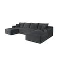 thumbnail image 6 of Leumius 134" U-Shaped Modular Sectional Sofa,Deep Seat Cloud Couch with Cup Holders & Throw Pillows,Upholstered Couch for Living Room/Bedroom, No Assembly Required,Gray, 6 of 14