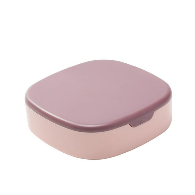 Caja organizadora de joyas con espejo, ligera, con múltiples compartimentos, ideal para regalar. Rosado morado