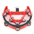 thumbnail image 1 of Half Moon Tambourine, ABS Double Row Metal Jingles Durable High Strength  For KTV For Gift For Party Black,Red, 1 of 8