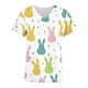 thumbnail image 5 of Blusa médica para mujer, con estampados navideños, cuello en V, manga corta, con bolsillos, 5 of 6