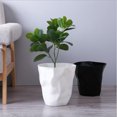 thumbnail image 3 of Bote de basura con diseño arrugado Cubo de basura Cubos de basura Desechos de Blanco pequeño Sunnimix Contenedor de basura irregular, 3 of 8