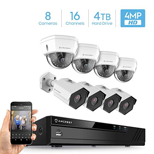 Amcrest 16CH 4MP Security Camera System w/ 4K NVR, Pre