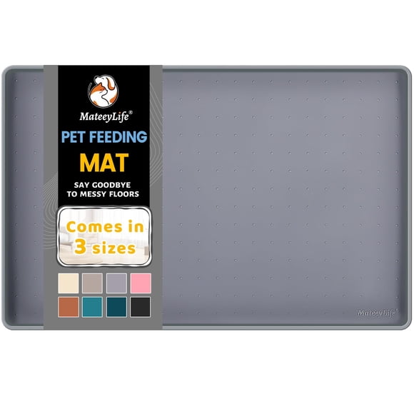 Alfombrilla de comida para mascotas MateeyLife de silicona, impermeable y antideslizante