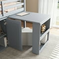 thumbnail image 6 of Harper & Bright Designs Twin Size Loft Bed with Storage Cabinet and Drawer, Wooden Loft Bed with Pulling-Out Desk, Guardrails and Ladder, Grey, 6 of 12