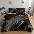 thumbnail image 1 of Move Over Black Gold Marble Bedding Sets Full Abstract Marble Flowers Duvet Cover Set Marble Pattern Microfiber No Filling, 1 of 9