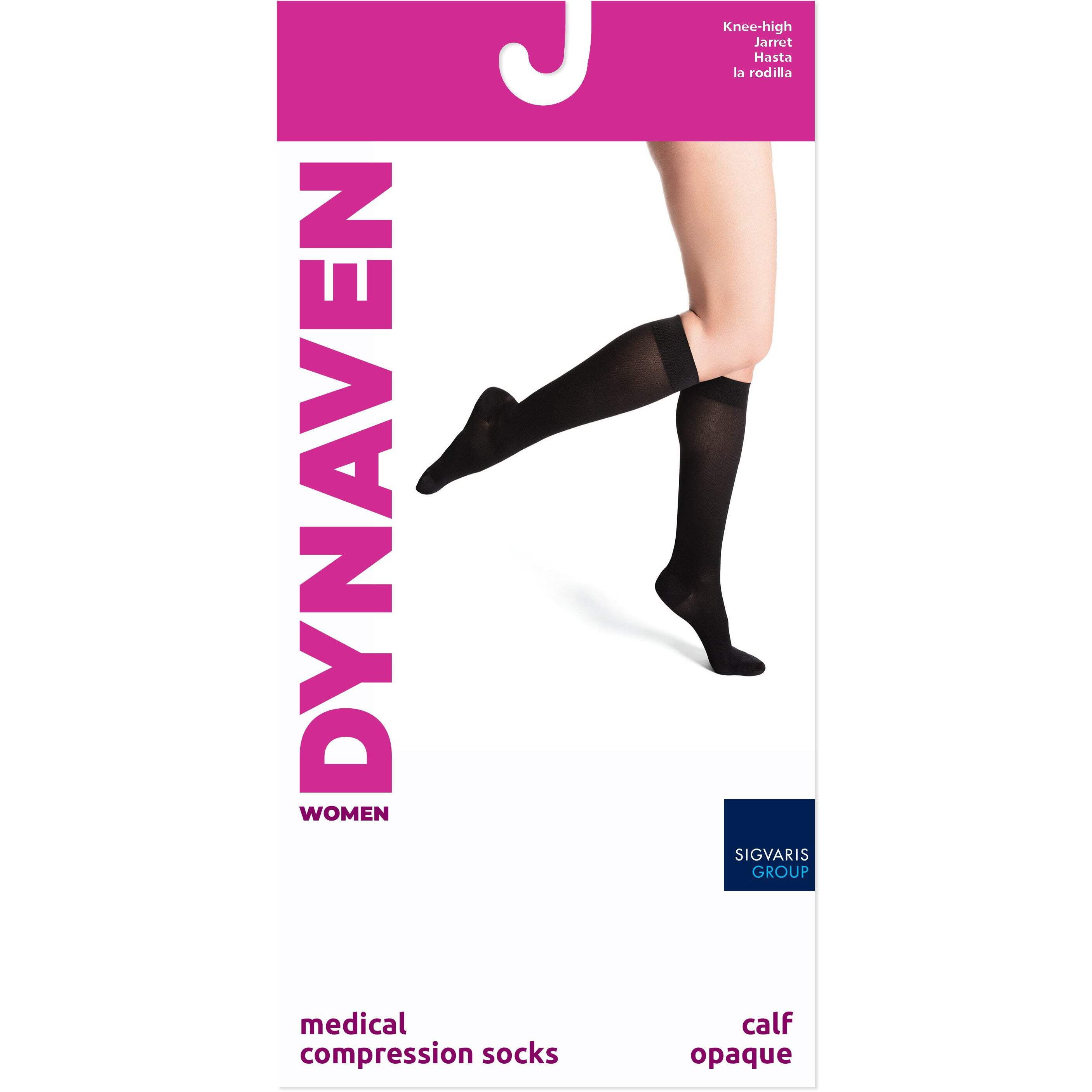 Sigvaris Dynaven 972 Access Women's 20-30 Closed Toe Knee High Compression Stockings Crispa ML Long