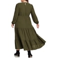 thumbnail image 2 of Women Plus Size Fall Dresses Long Sleeve V Neck Dress Maxi Casual Flowy Tiered 2026 Dress with Pockets, 2 of 5