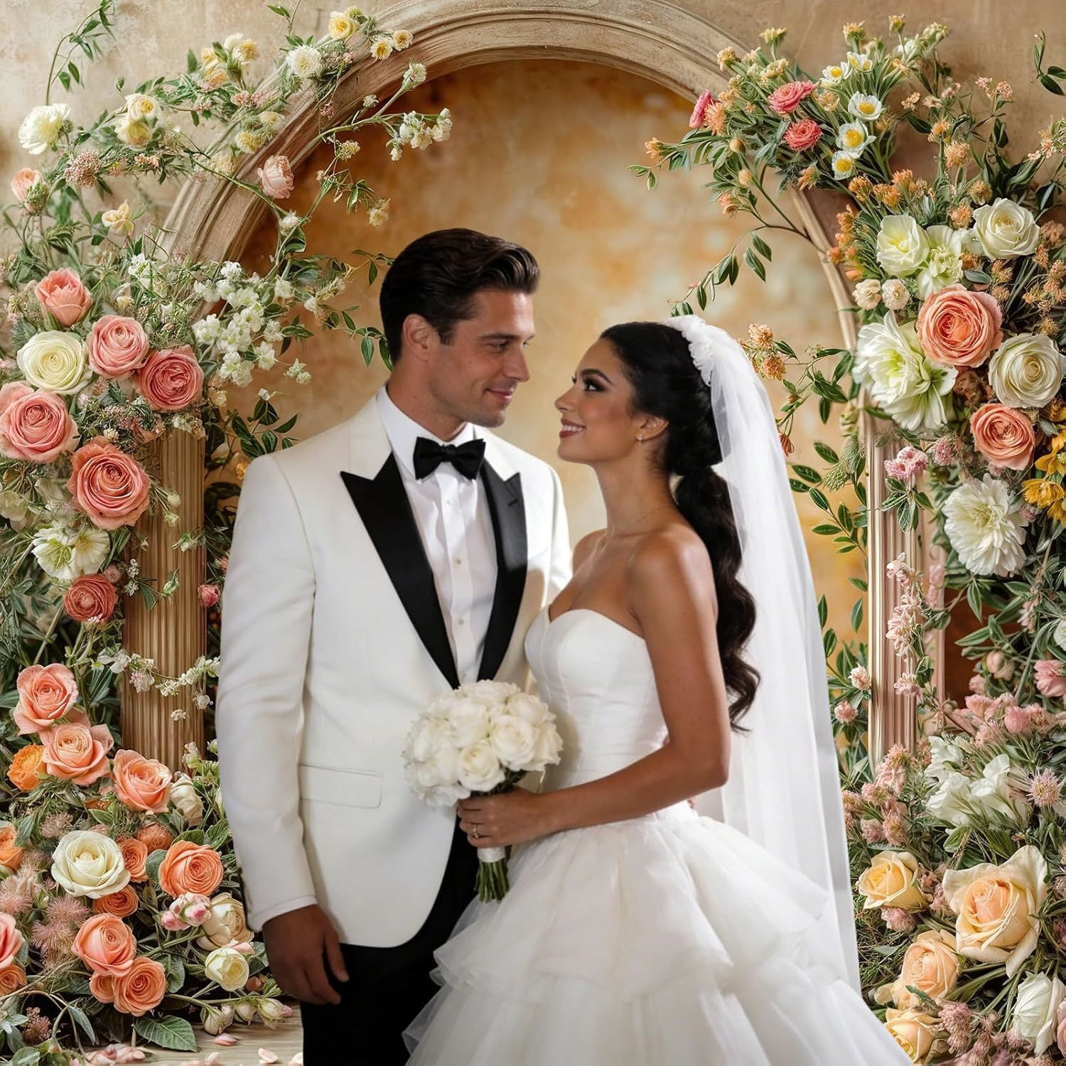 Flower Wall Backdrops Arch Pregnant Wedding Party Supplies Valentine's Day Mother's Day Event Bridal Shower, Baby Shower Banner Photo Shoot Portrait Photo Background 9X6ft