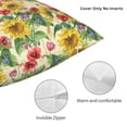 thumbnail image 3 of Fuzoiu Sunflower Cornflower Poppy Print Square Pillow Cover,Hidden Zipper Design,Luxury Square Pillow Case, Throw Pillow,Couch Cushion-16"x16", 3 of 7