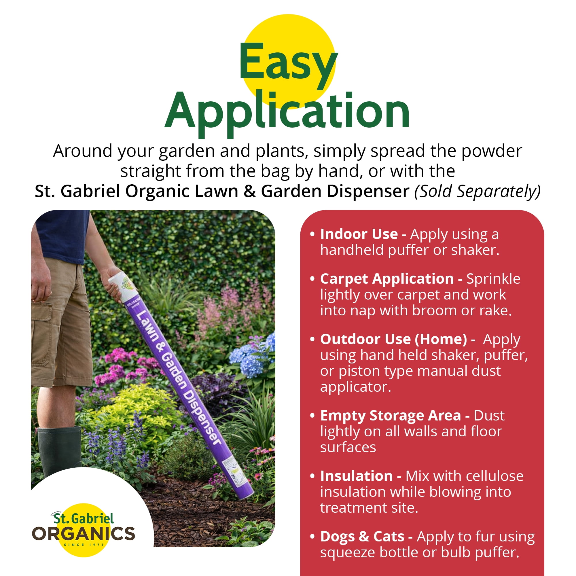 St. Gabriel Organics Insect Dust Diatomaceous Earth for Indoor and Outdoor Insect Control, 20oz