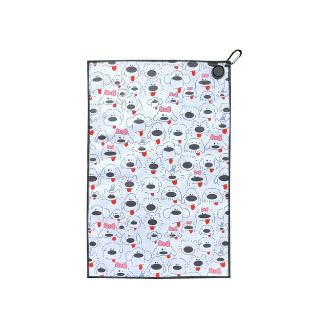 Golf Towel With Magnetic buckle Hand Towel Golf Club Cleaner Multiple Style Choices Portable Golf Cleaning Tools Drop Ship Cute Puppy