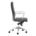 thumbnail image 2 of Home Roots Furniture 248987 42-44.5 x 21 x 26 in. Leatherette Chromed Stainless Steel High Back Office Chair - Black, 2 of 4