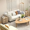 thumbnail image 2 of Costway 1 PCS Modern Nightstand End Bedside Table with 2 Rattan Drawers & Solid Wood Legs Natural, 2 of 10