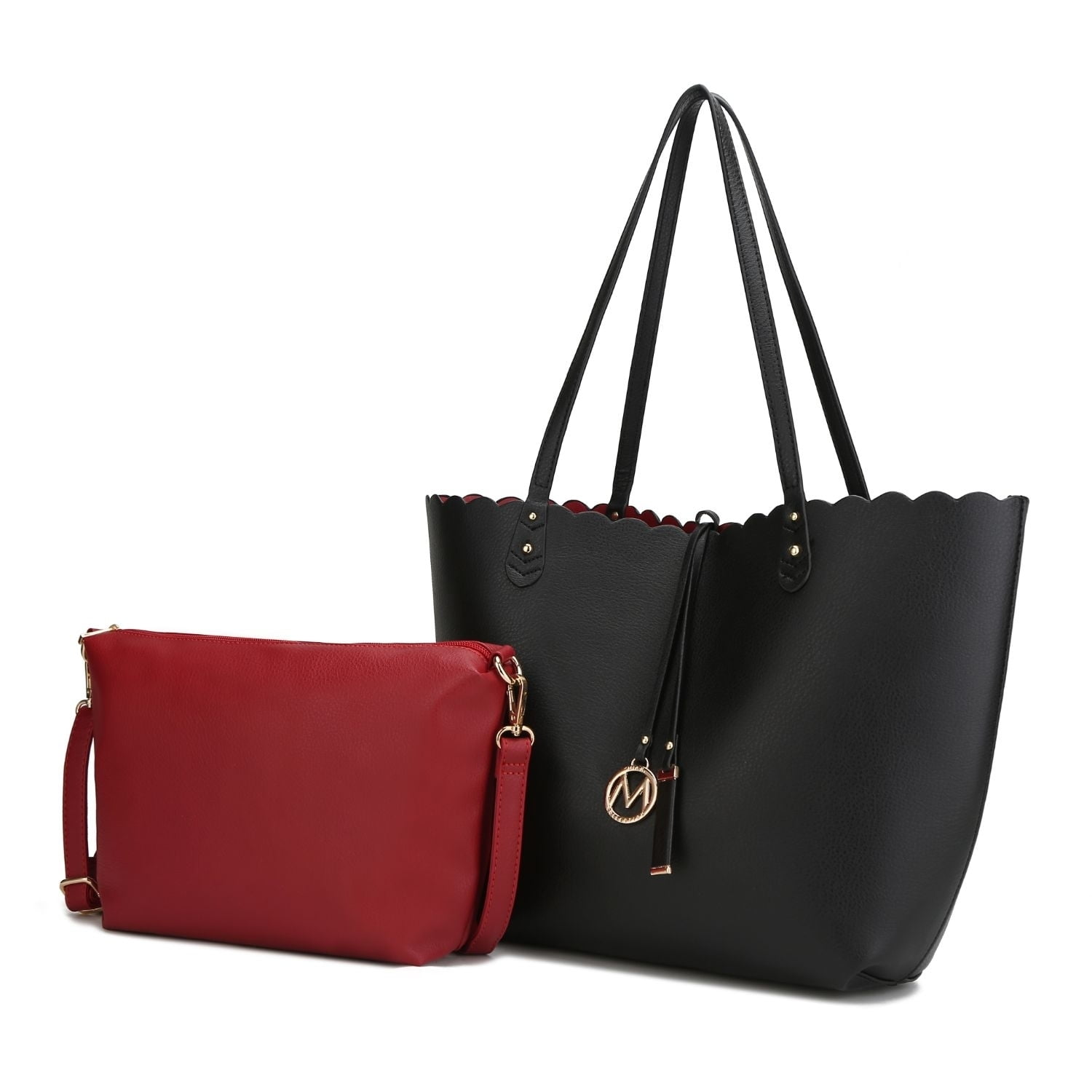 Amahia Reversible Shopper Tote Shoulder Handbag with Cosmetic Pouch by Mia K.