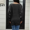 thumbnail image 6 of Women's Winter Loose Versatile One-shoulder Solid Color Mid-length Knitted Sweater for Fall and Winter, Cozy and Chic, Ideal for Seasonal Outfits,Black,Size L, 6 of 6