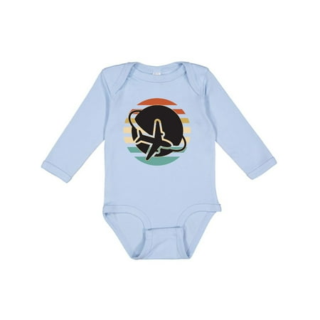 

Inktastic Airplane Trip Vintage Travel Boys or Girls Long Sleeve Baby Bodysuit