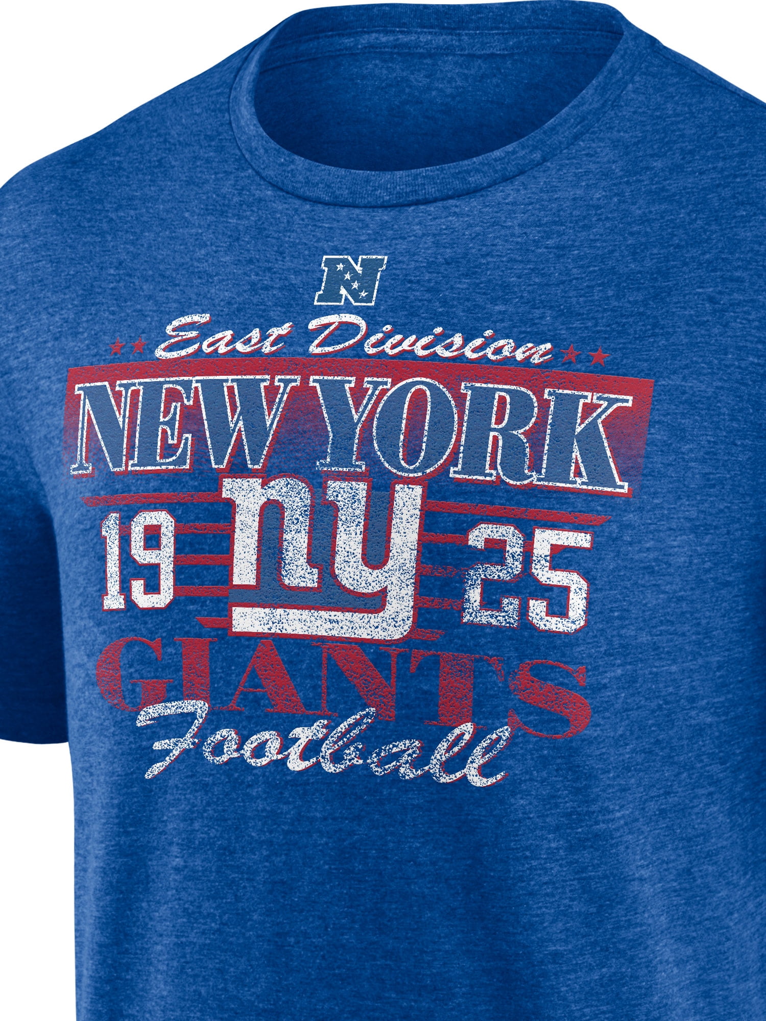 NFL New York Giants Men's Synthetic Blue Heather Short Sleeve T-Shirt