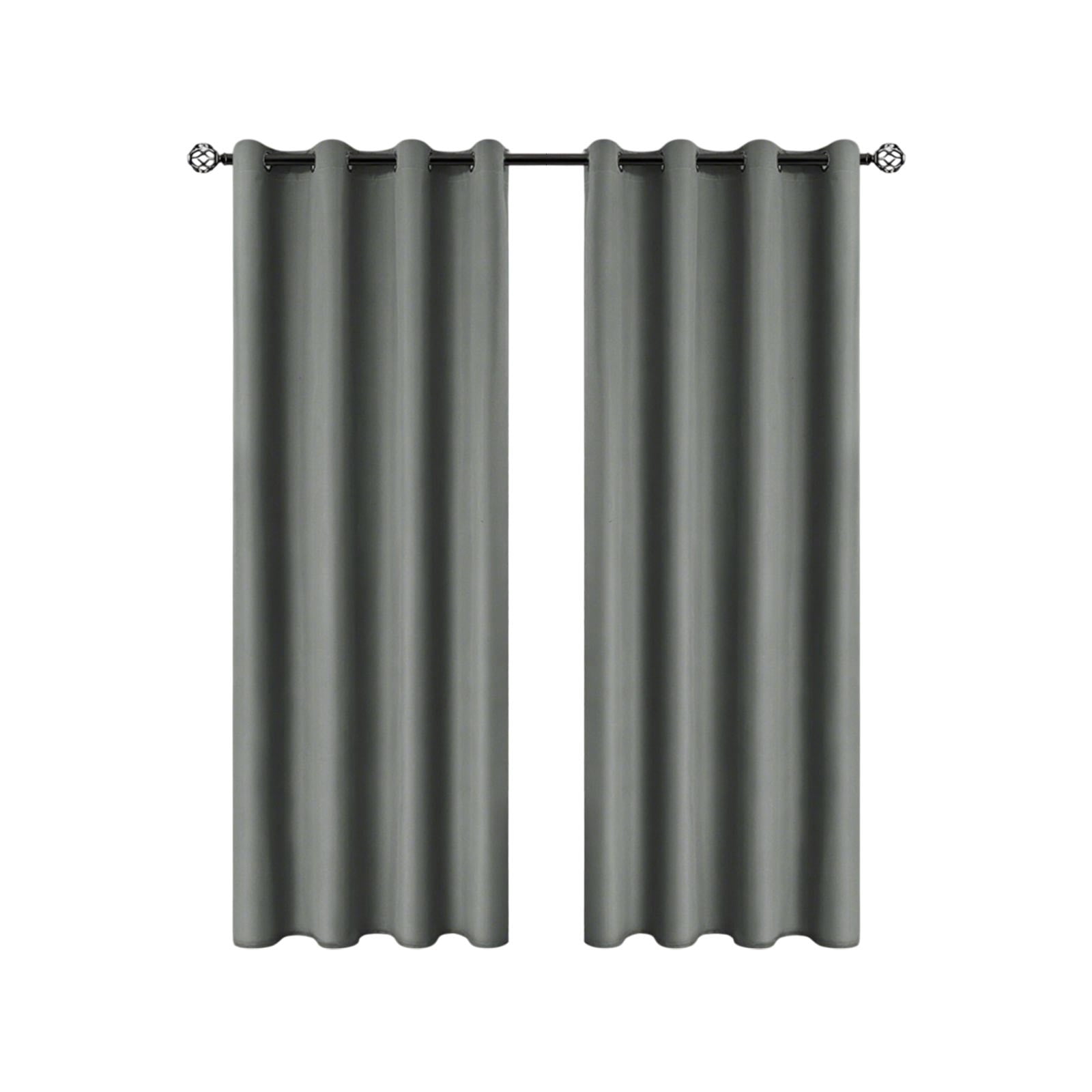 Fmbmuo Gray Black Out Curtains Perforated Style Blackout Thermal Insulation Decorations， Minimalist Tab 1 pcs Machine Washable Window Curtains， Bedroom/Living Room,79 Inch