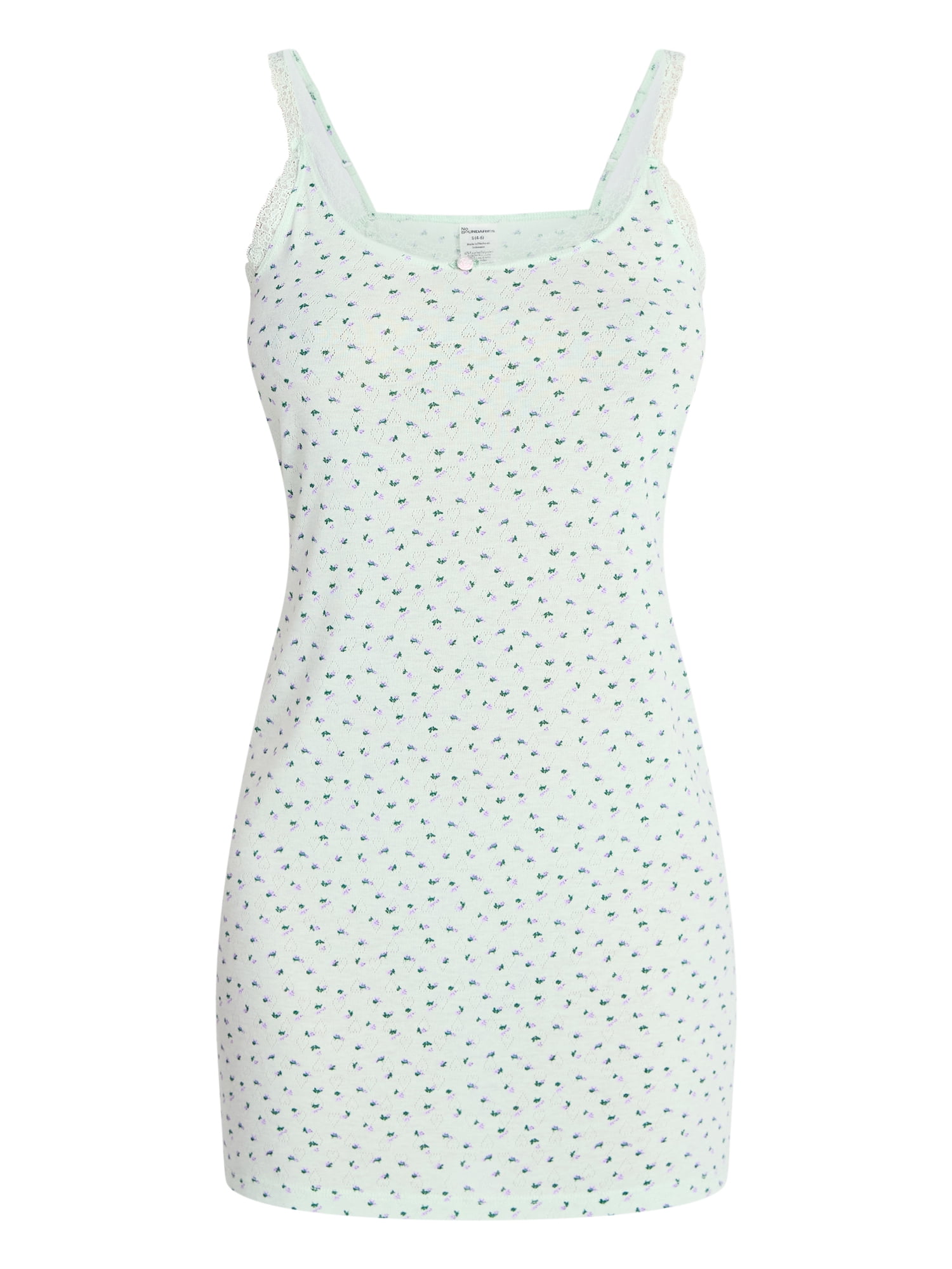 No Boundaries Sleep Pointelle Knit Slip Dress, Women’s XXS-3X