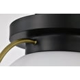 thumbnail image 3 of Nuvo Lighting Lakeshore 1 Light Small Flush - Matte Black & Natural Brass Finish - White Opal Glass, 3 of 14