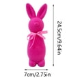 thumbnail image 2 of Flocked Bunny Easter Decorations, Easter Bunnies Figurines with Bow, Easter Simulation Plush Bow Rabbit, for Easter Home Office Party Table Centerpiece Decoration, 2 of 6
