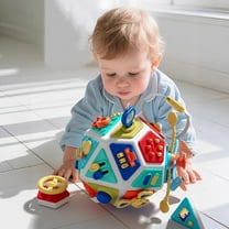 BUTOMKY 22-in-1 Montessori Busy Board Cube - Baby Sensory & Educational Travel Toy, Activity Cube for Toddlers 1-3 (6-18 Months Infants), Ideal Carseat/Airplane Toy & Birthday/ for Boys Girls