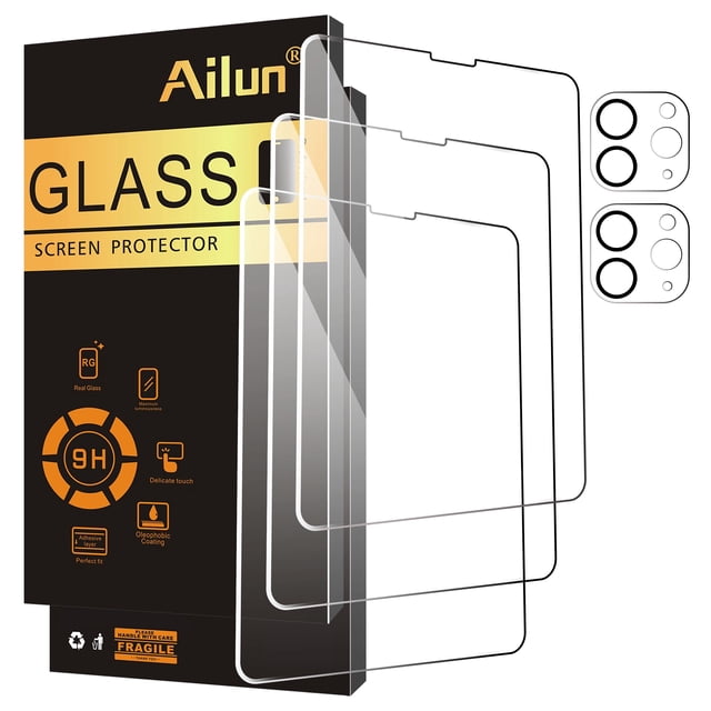 Protector de pantalla Ailun para iPad Pro 11" - paquete de 3 protectores de pantalla y 2 protectores de lente de cámara de vidrio templado