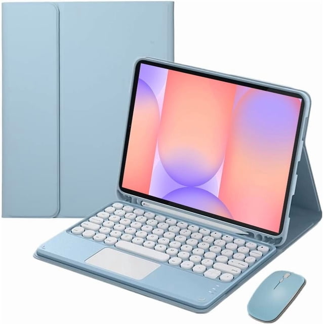 Funda con teclado táctil para Samsung Galaxy Tab S10 Lite/ S10 FE/ S9 FE de 10,9 pulgadas/Tab S9 de 11 pulgadas, con ratón - Teclado Bluetooth táctil magnéticamente desmontable