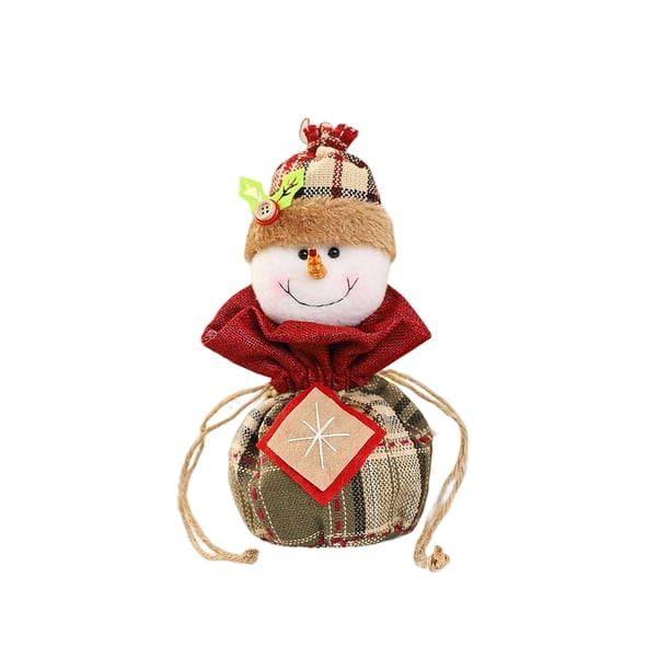 Botella de almacenamiento Bolsas de dulces con asa Paquete de recuerdo portátil reutilizable de punto para decoraciones de árboles de Navidad Kits de decoración para fiestas Muñeco de nieve Advancent HA068074-02