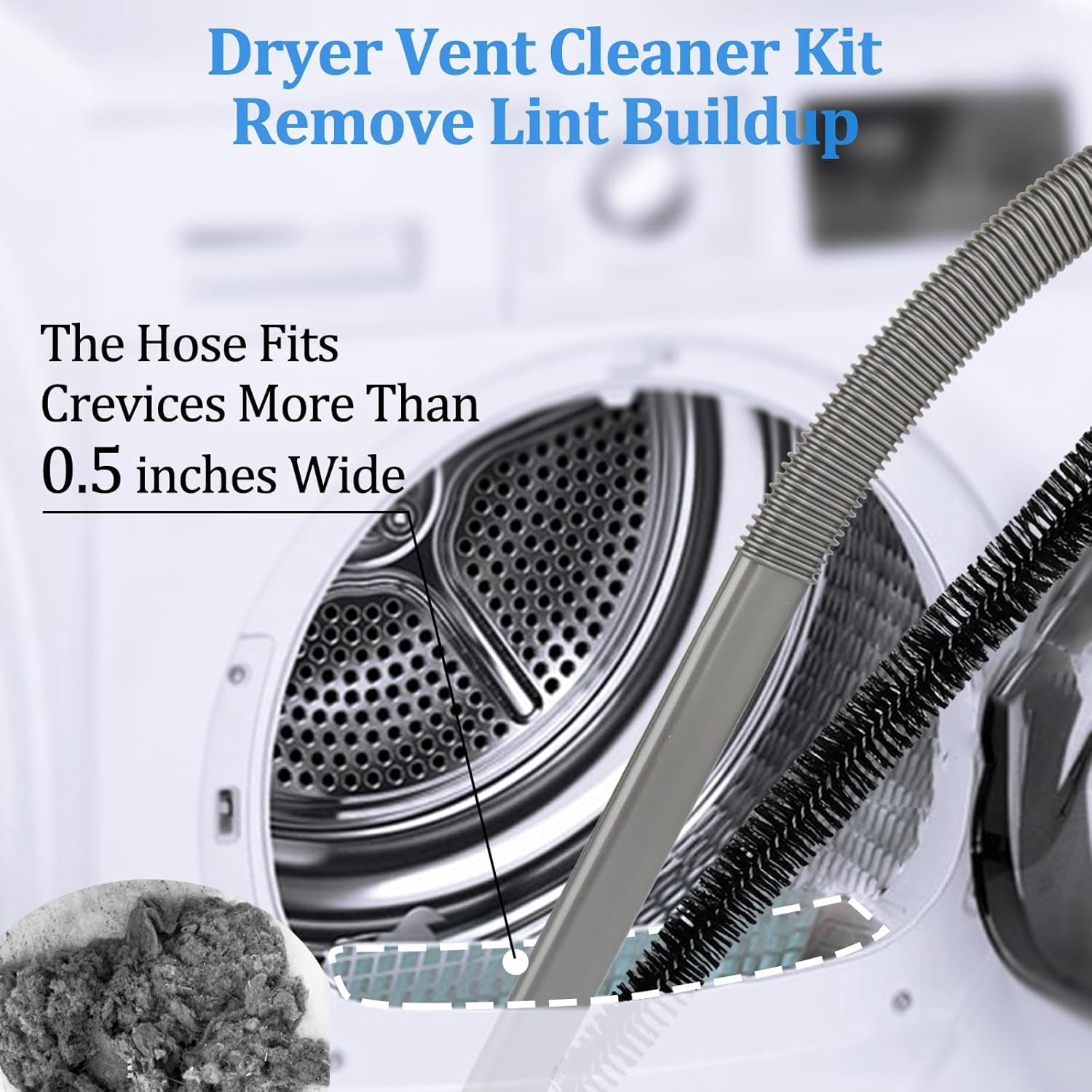 Dryer Vent Cleaner Kit and Attachment Brush Bundle for Dy*son Gen 5 V15 V12 V11 V10 V7 V8 Absolute Detect Cyclone Fluffy Mattress Outsize Vacuum Cleaner Accessories Kit Replacement Tools