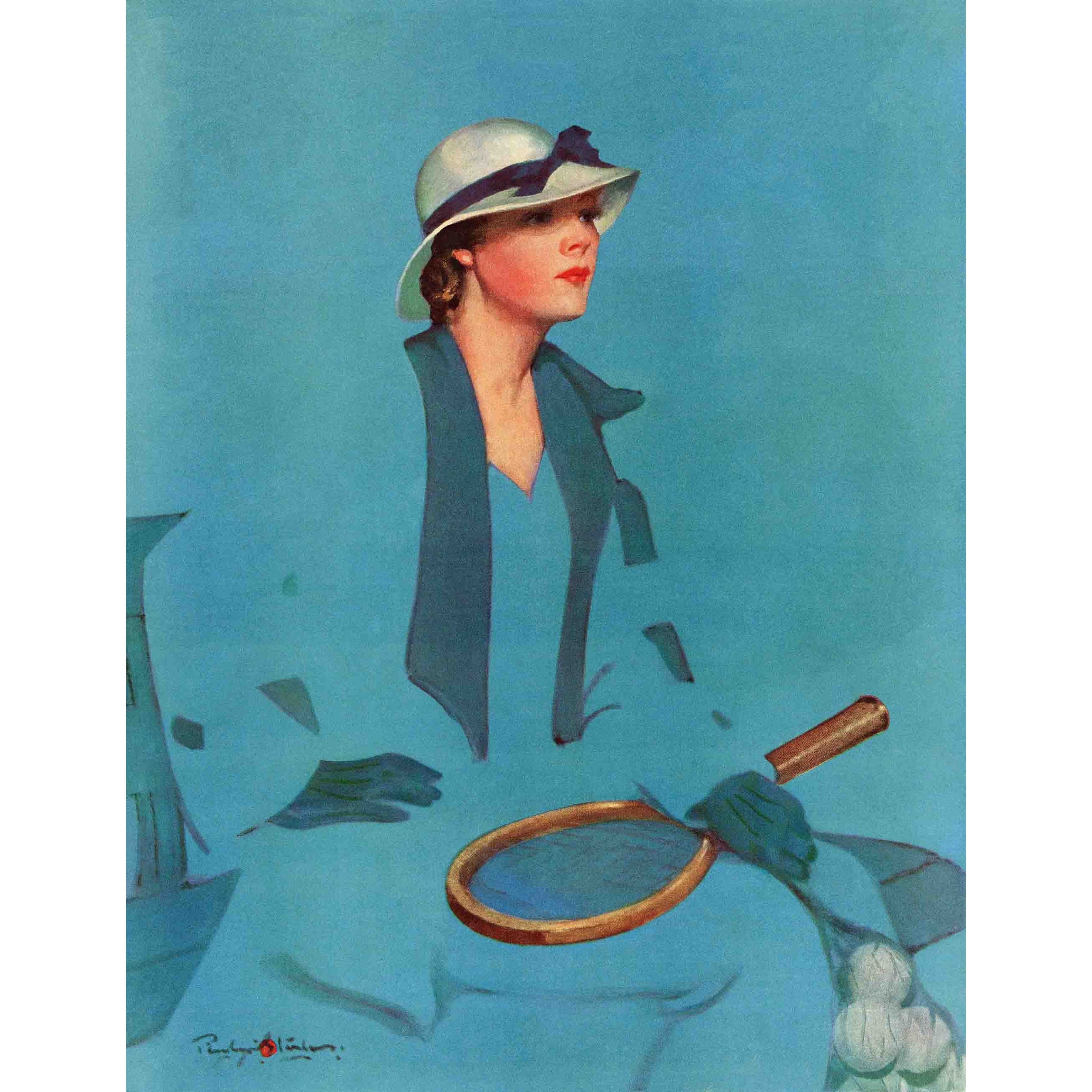 Marmont Hill Tennis in Blue by Penrhyn Stanlaws Painting Print on Canvas