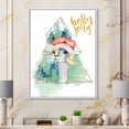 thumbnail image 1 of Designart Cute Christmas Llama In Santa Hat Children's Art Floating Frame Wall Art, 1 of 4