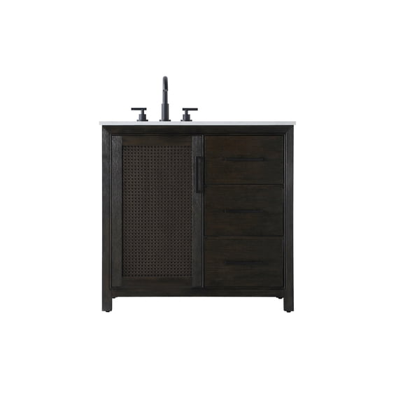 Elegant Lighting VF29536CO Alina 36" Free Standing Single Basin Vanity Set - Wood