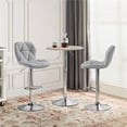 thumbnail image 2 of Topeakmart 2pcs Adjustable Modern PU Leather Swivel Bar Stools with Backrest, Light Gray, 2 of 7