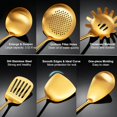 thumbnail image 2 of Gold Kitchen Utensils Set with Wooden Handle, 6 PCS Professional Cooking Utensils Set, Wok Spatula, Ladle, Skimmer, Slotted Spatula Turner, Spaghetti Spoon, Large Spoon, 2 of 16