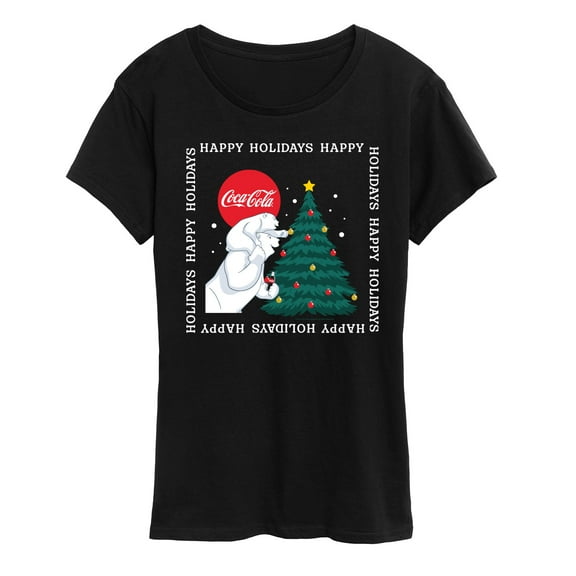 Coca-Cola - Happy Holidays Bears And Tree - Women's Short Sleeve Graphic T-Shirt