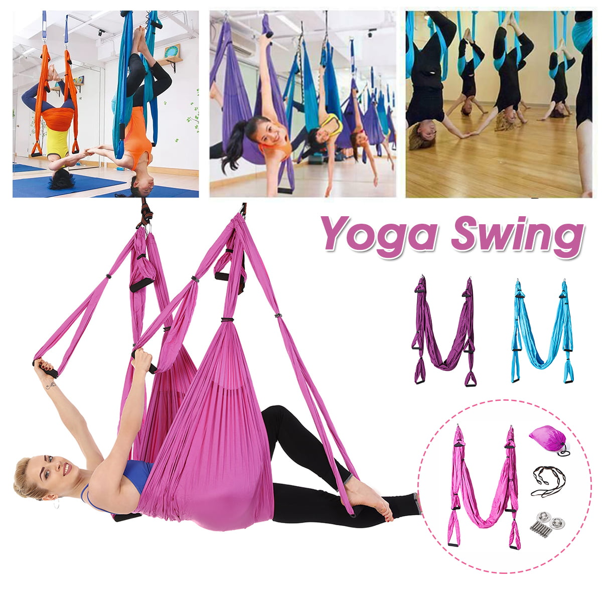 Details about   Anti-gravity Inversion Yoga Therapy Aerial Swing Hammock Trapeze Home Gym Black