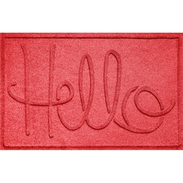 Aqua Shield 20647650023 2 x 3 Pi Simple Bonjour Paillasson - Rouge