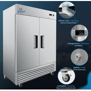Commercial Reach in Freezer, 54 x 30 1/2 x 82, 49 cu.ft., Double Door Stainless Steel Freezer, NSF certified