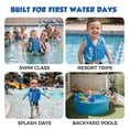 thumbnail image 4 of Paddle Pals Baby Swim Vest, Front Zip Infant Swim Aid with Leg Strap, 12 Months, Blue, 4 of 7
