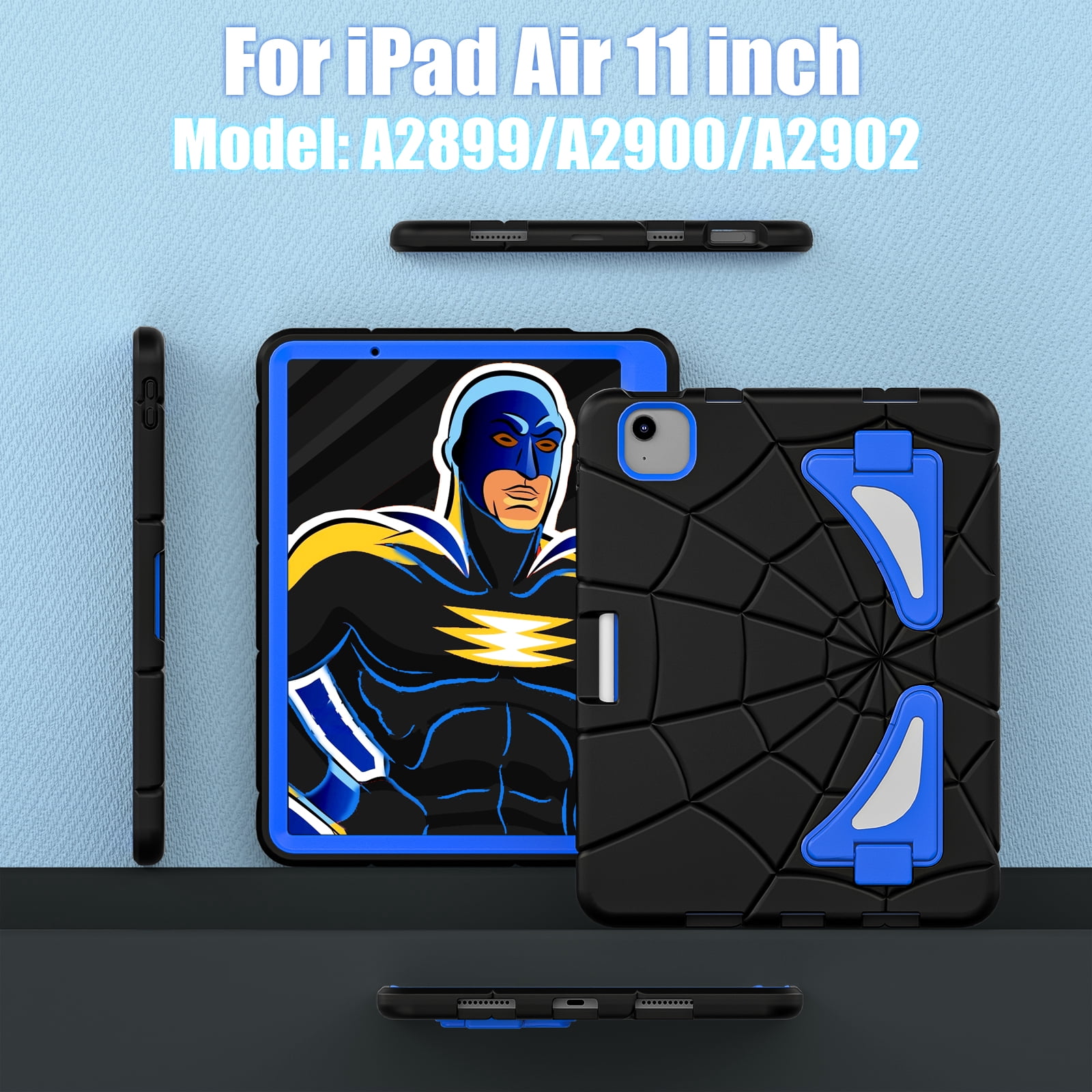 Allytechgroup iPad Air 11 Inch 2026 2025 2024 Case, Cute Stylish Design Kids Friendly Rugged Kickstand Lightweight Silicone PC Case with Pencil Holder for Apple iPad Air 11 Inch M4 M3 M2