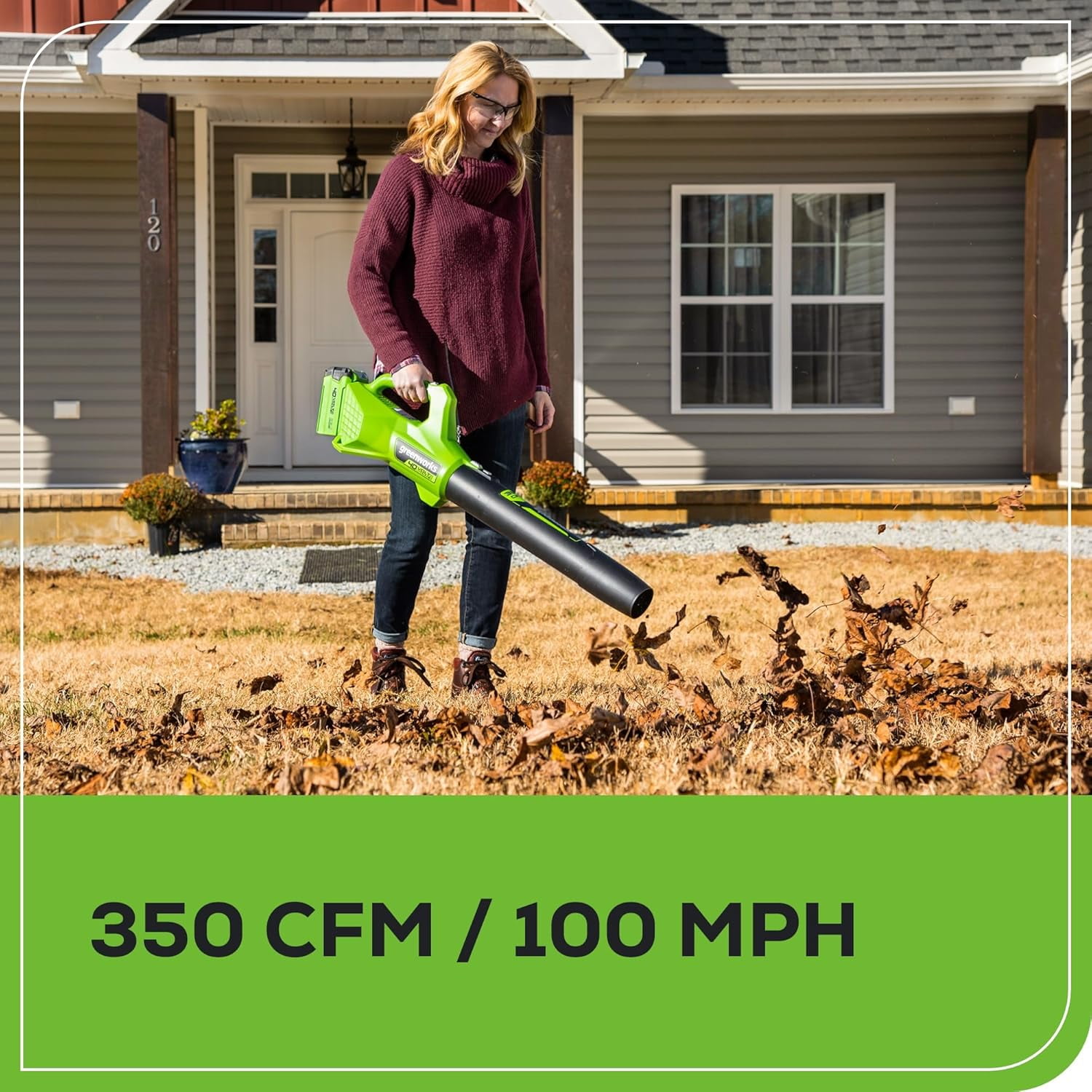 Greenworks 40V 16" Brushless Lawn Mower + Blower (350 CFM) + 13" String Trimmer (Bonus Spools), 4.0Ah + 2.0Ah Battery and Charger Included