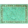 thumbnail image 1 of Ahgly Company Indoor Rectangle Persian Turquoise Blue Traditional Area Rugs, 7' x 9', 1 of 4